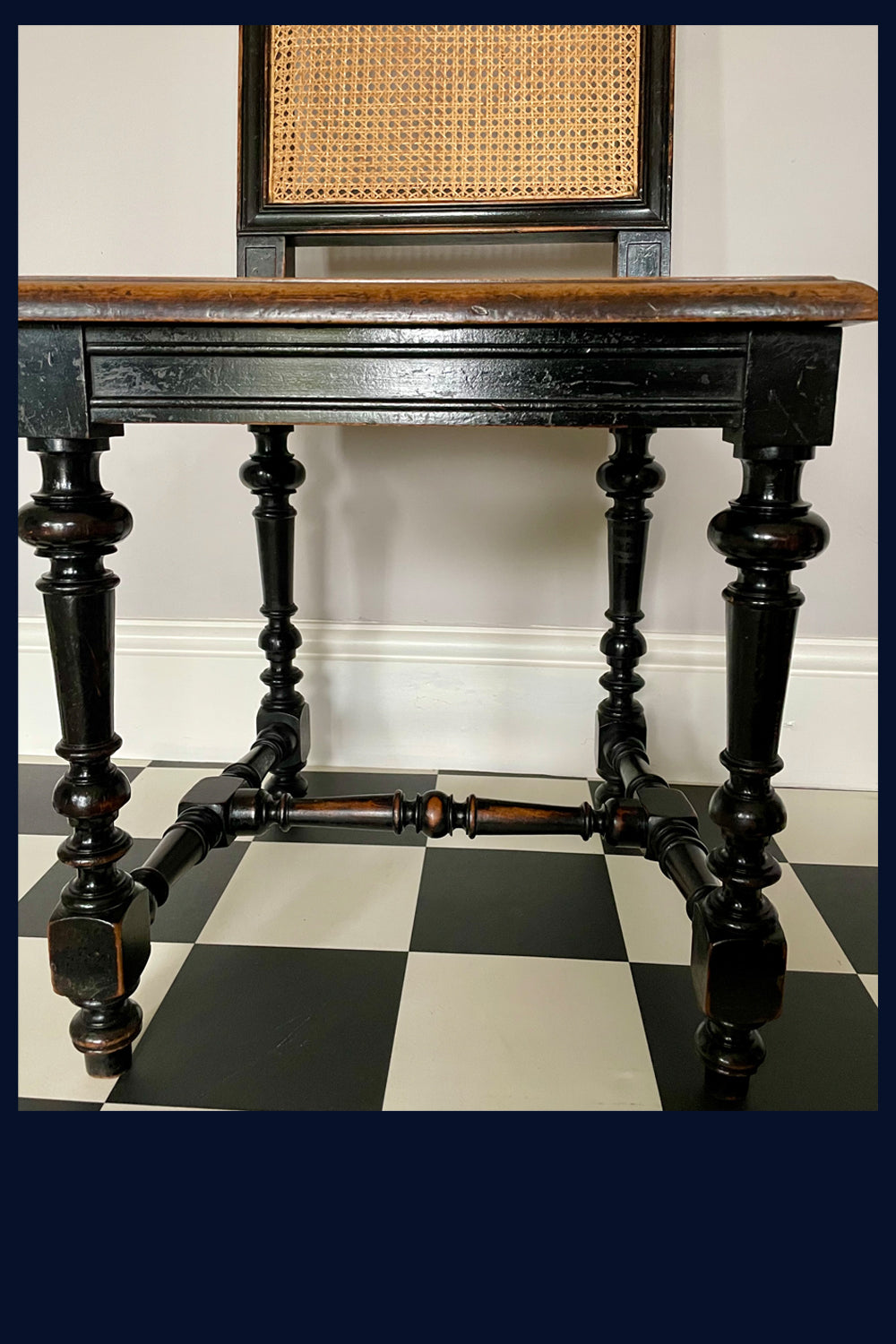 Wonderland Furniture Collection: 1800s French Ebonised & Caned Dining Chair
