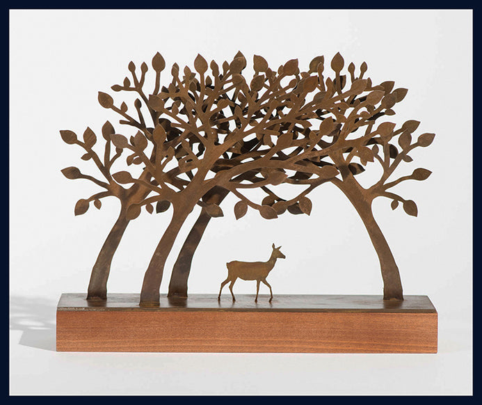 Woodland: Metal & Wood Sculpture by David Mayne