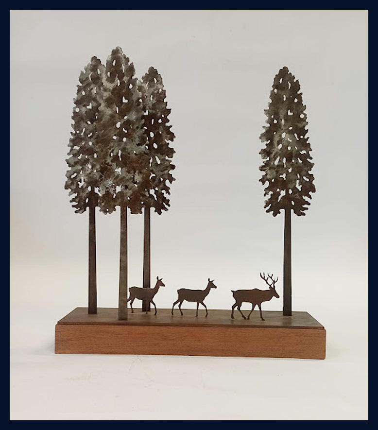 The Clearing: Metal & Wood Sculpture by David Mayne