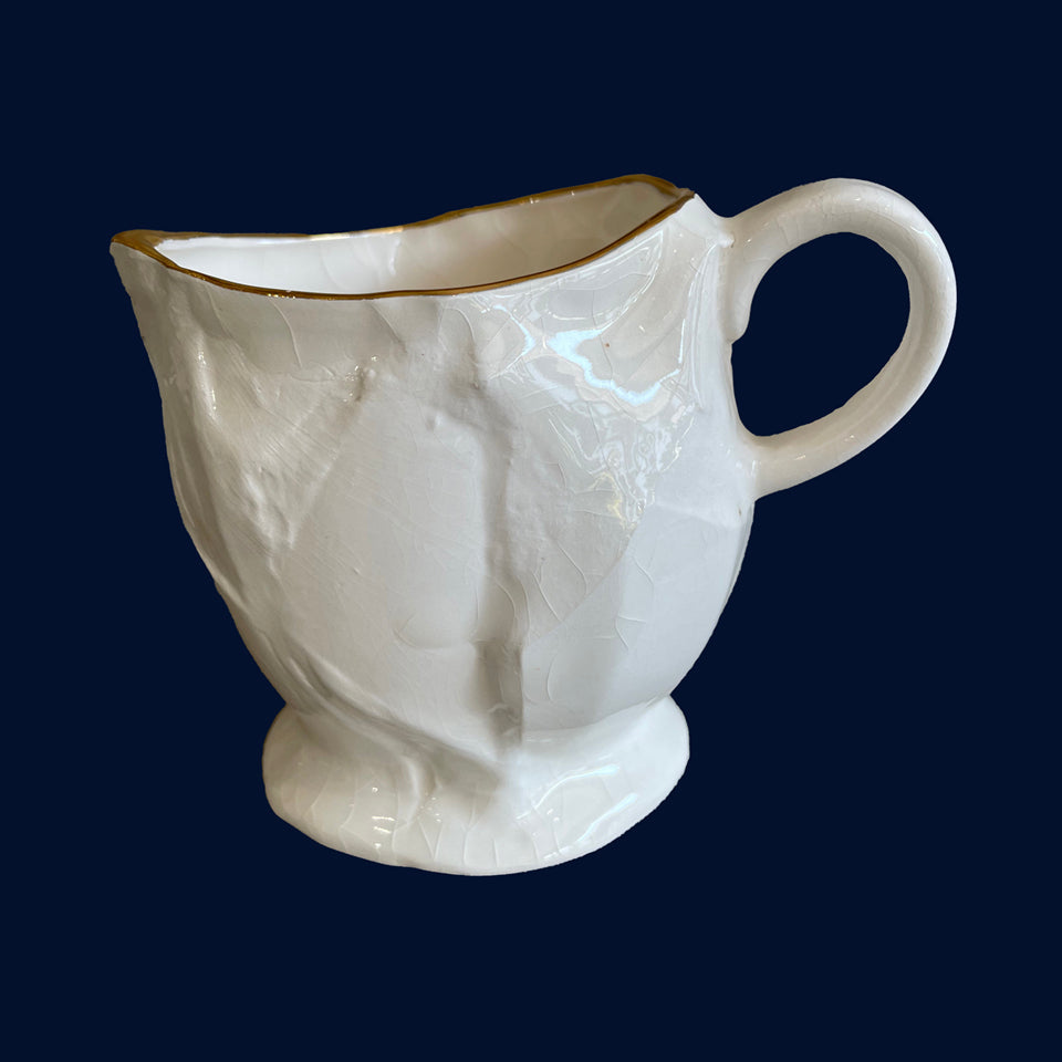 White Cubist Cup (3) by Ceramicist Eluned Glyn