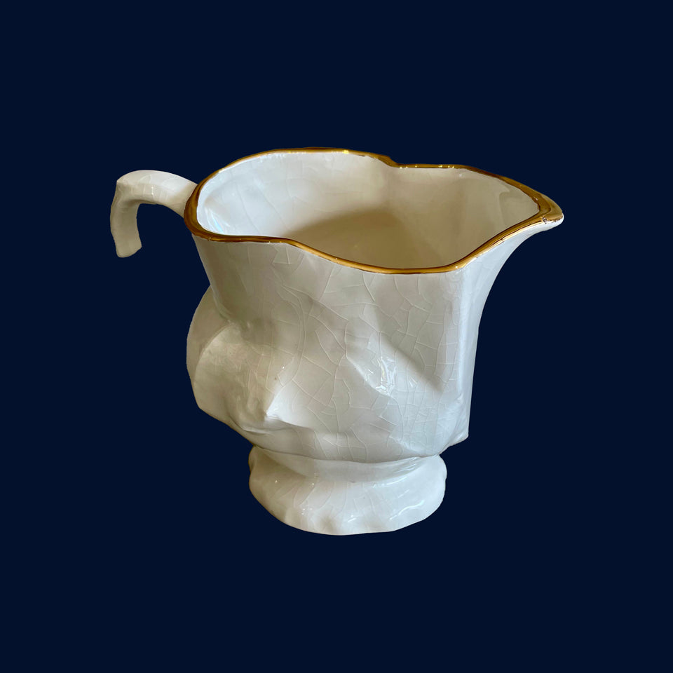 White Cubist Jug (7) by Ceramicist Eluned Glyn