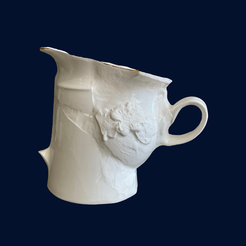 White Cubist Jug (8) by Ceramicist Eluned Glyn