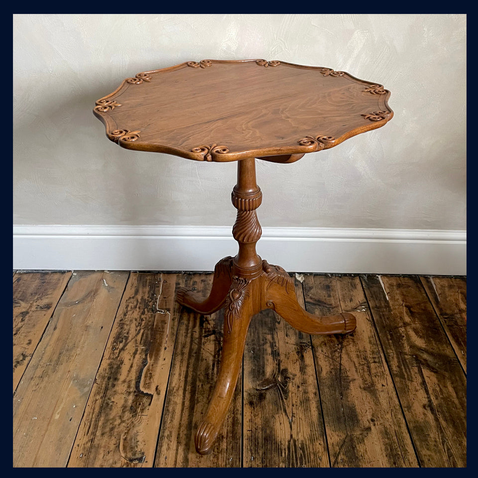 SOLD Wonderland Furniture Collection: Victorian Hand-Carved Tripod Wine Table