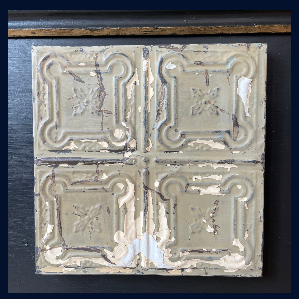 30% OFF REDUCED Framed Antique USA Tin Ceiling Tile (181)