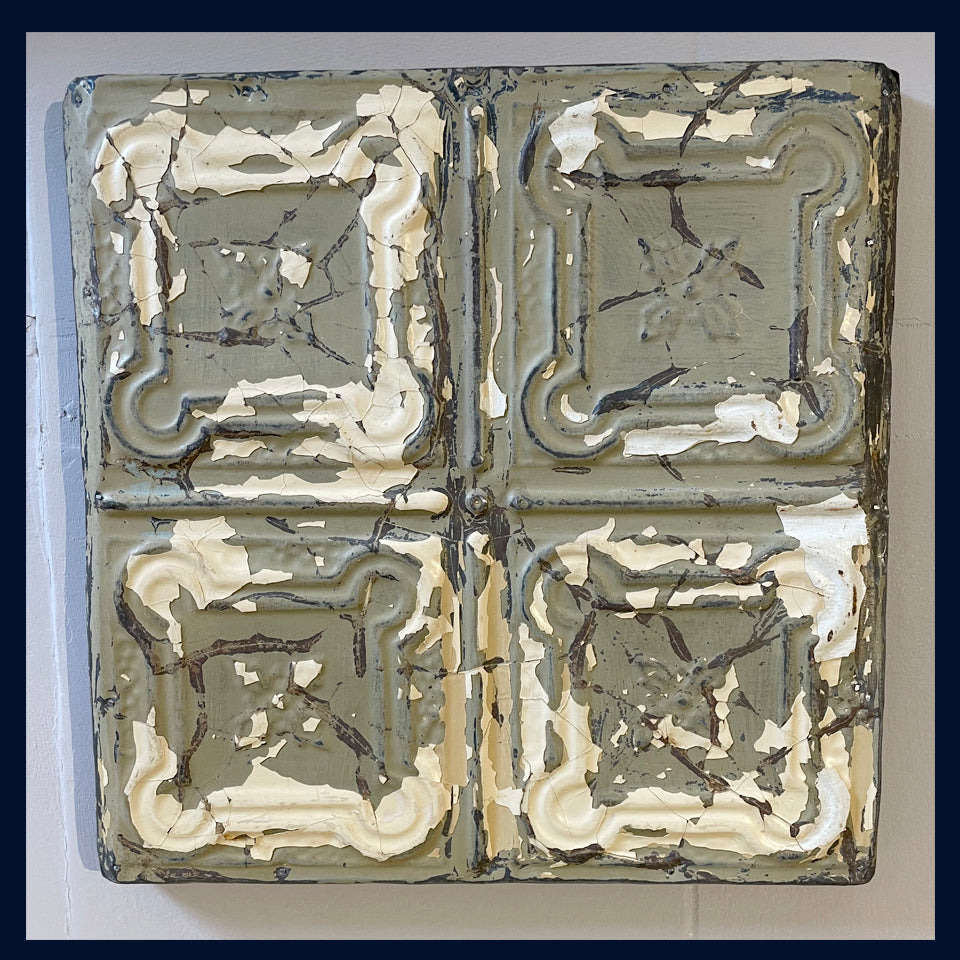 30% OFF REDUCED Framed Antique USA Tin Ceiling Tile (185)