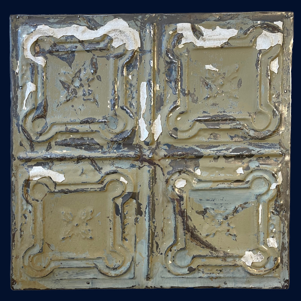 30% OFF REDUCED Framed Antique USA Tin Ceiling Tile (187)