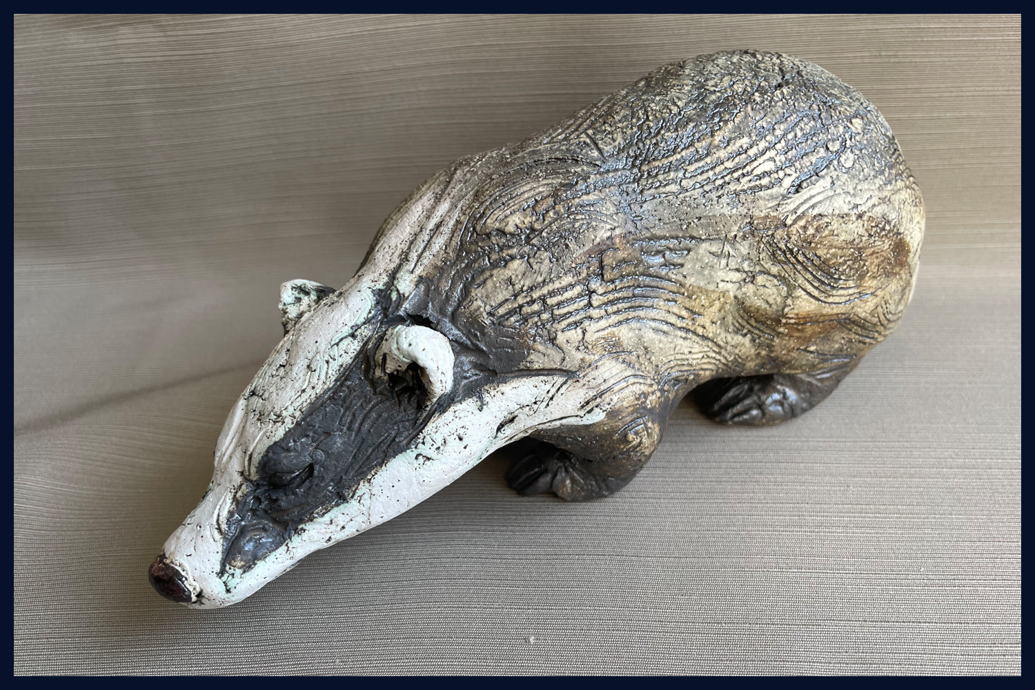 Badger: Ceramic Sculpture by David Cooke