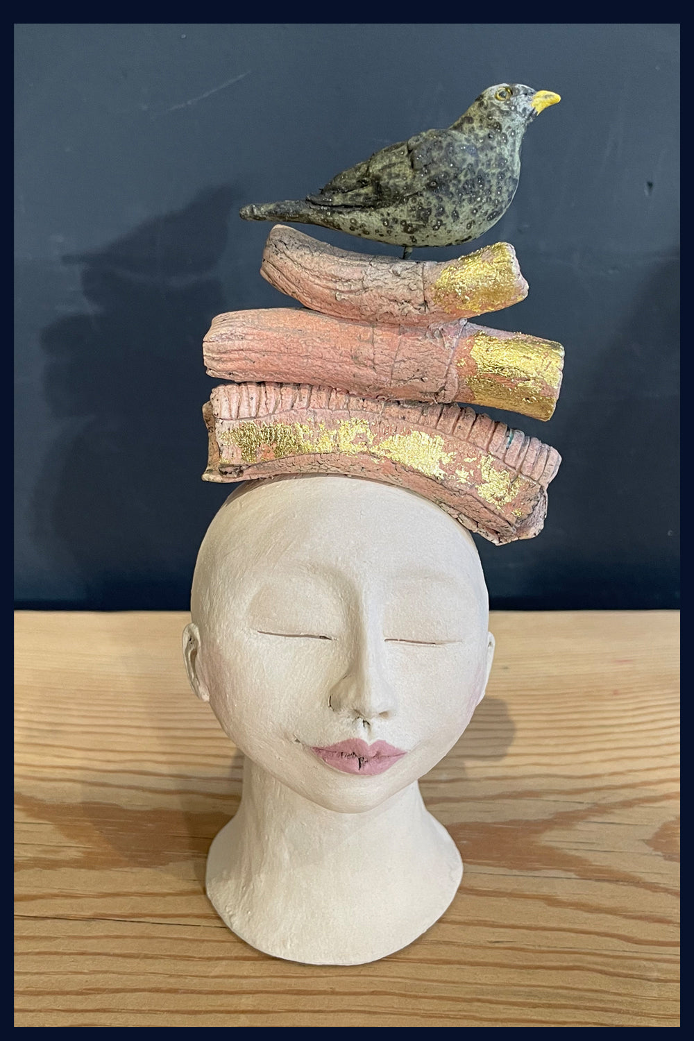 'Blackbird' Figurative Ceramic Sculpture by Jean Tolkovsky