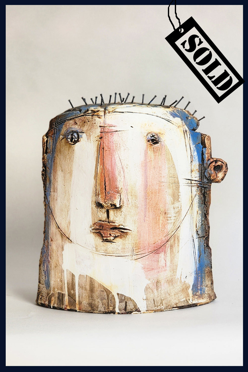 SOLD - Head (3) Ceramic Sculpture by Christy Keeney