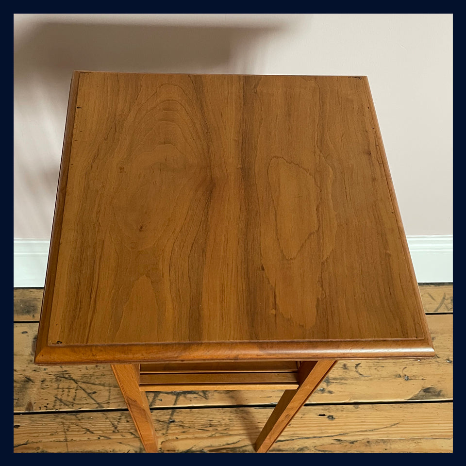 Wonderland Furniture Collection: Cherry Square Side Table with Undershelf