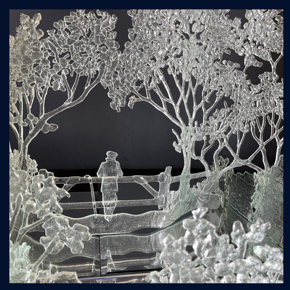 'There Was a Time When' Clear Fused Glass Sculpture/Installation by Paula Rylatt