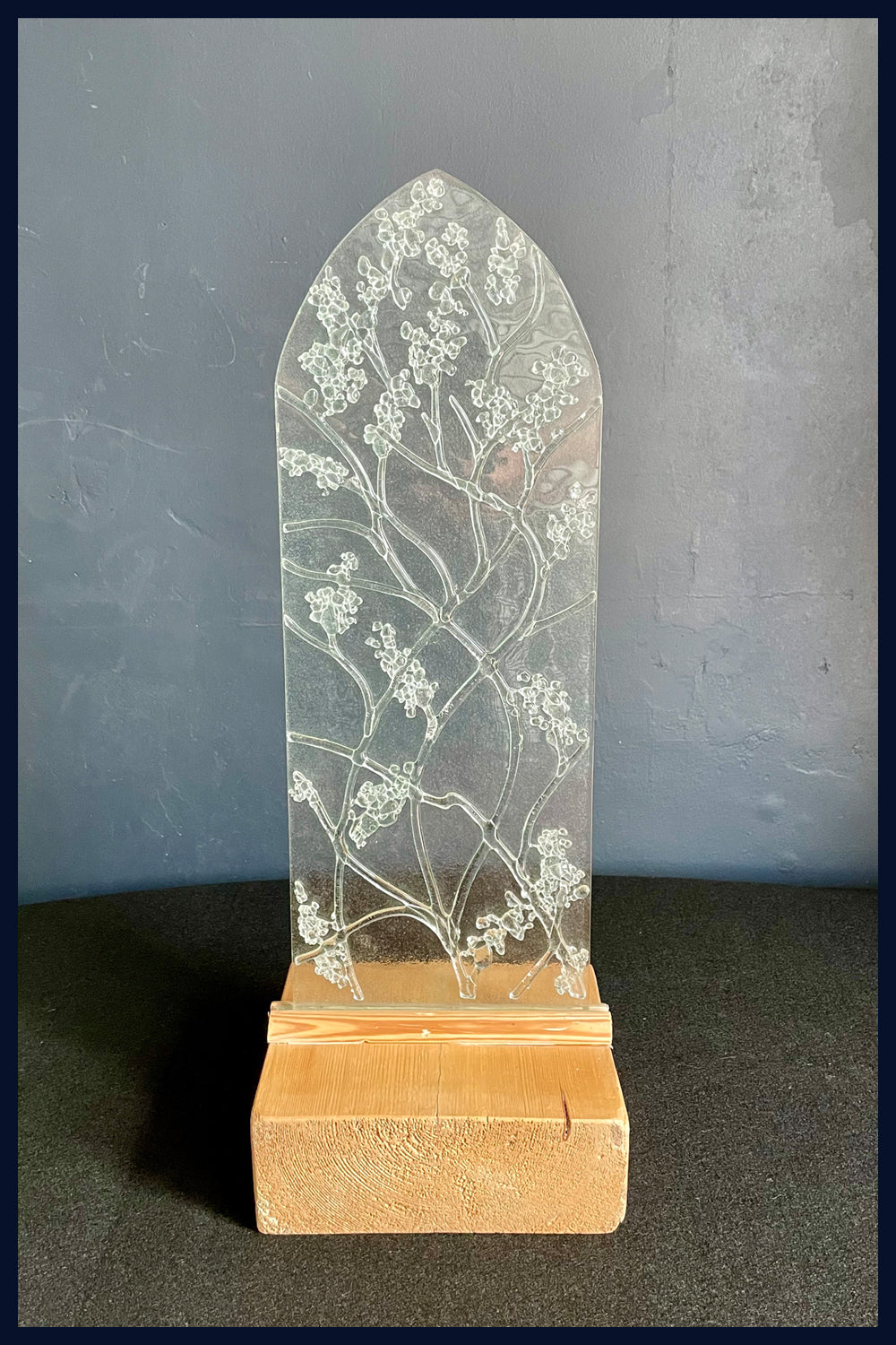 'Vine' Clear Fused Glass Panel by Paula Rylatt