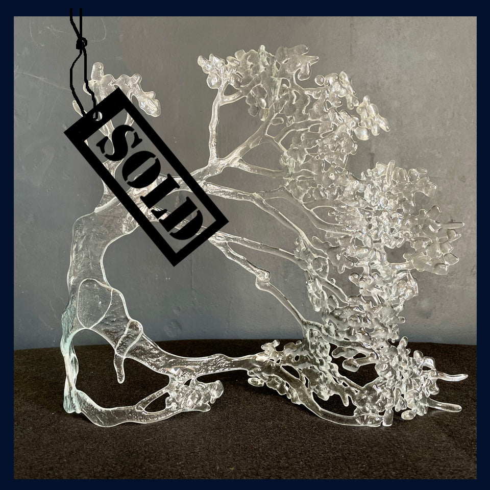 SOLD 'Dancer' Clear Fused Glass Sculpture by Paula Rylatt