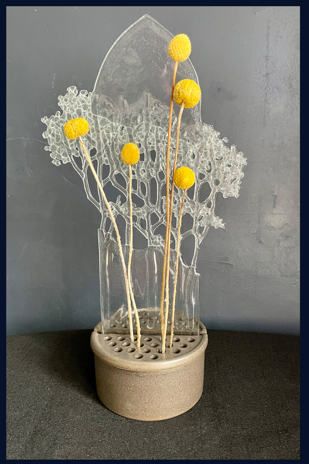 'Trees' Clear Fused Glass Vase by Paula Rylatt