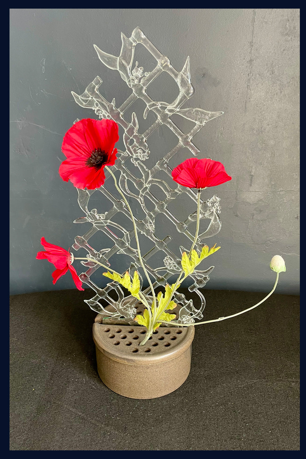 'Trellis' Clear Fused Glass Vase by Paula Rylatt