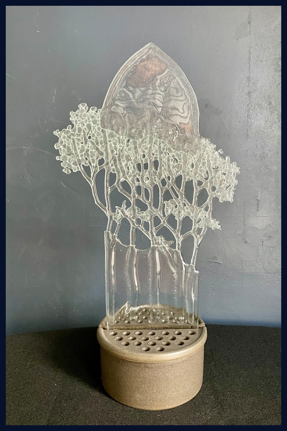 'Trees' Clear Fused Glass Vase by Paula Rylatt