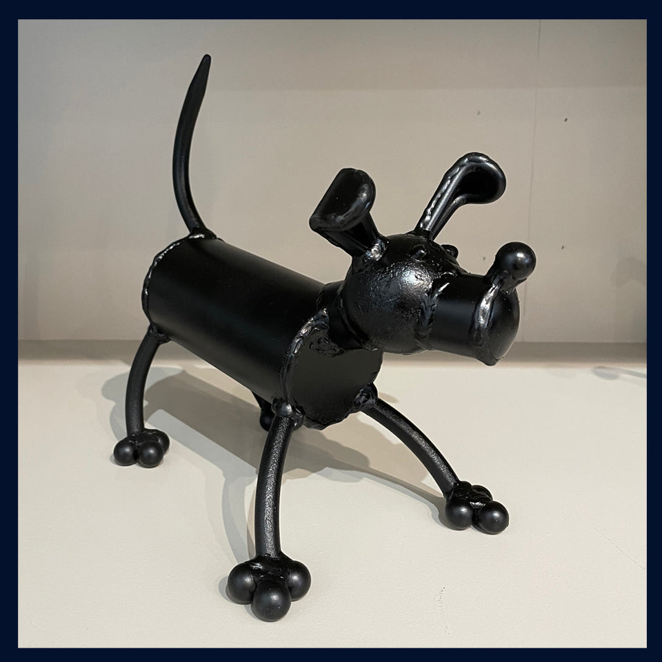 Small Dog (2): Metal Sculpture by Mick Kirkby-Geddes