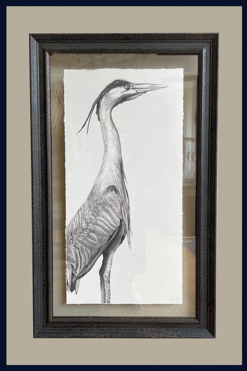 Floated & Framed Aviary Collection: Heron, Norfolk Limited Edition Fine Art Print