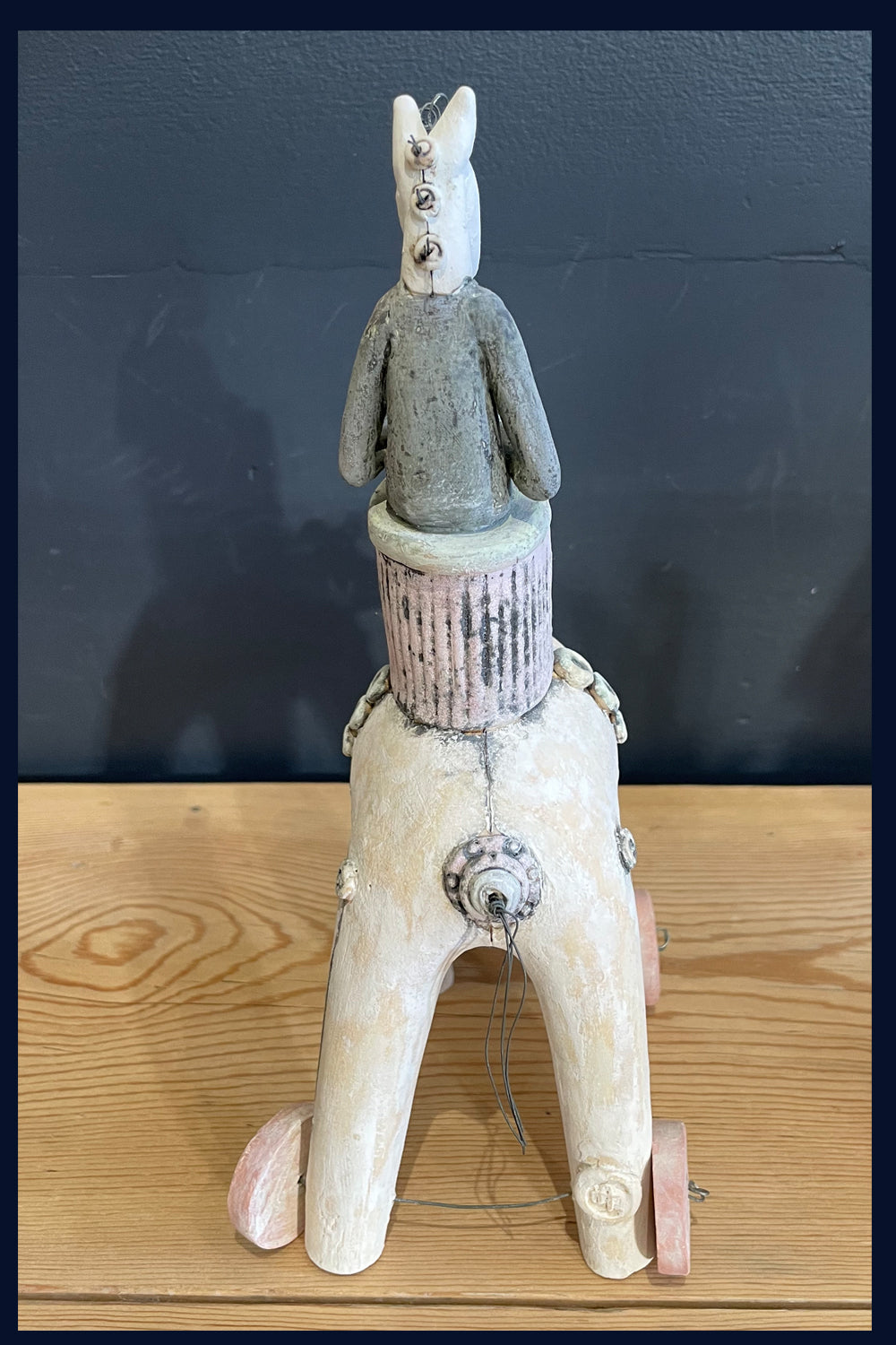 'Donkey and Friend' Figurative Ceramic Sculpture by Jean Tolkovsky