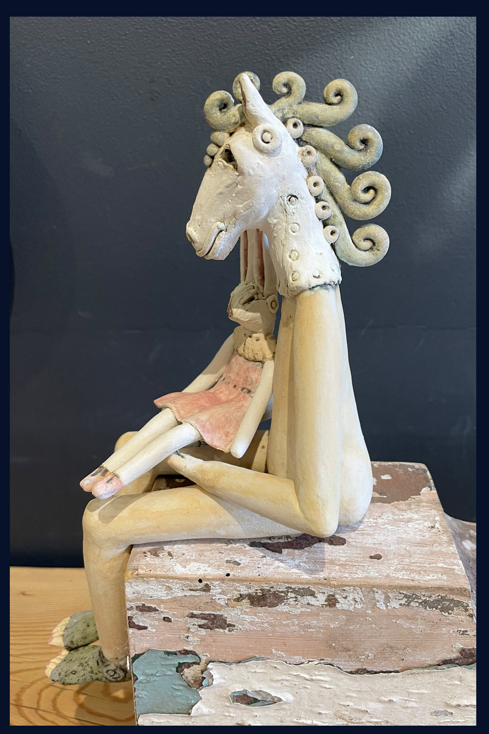 'True Love' Figurative Ceramic Sculpture by Jean Tolkovsky