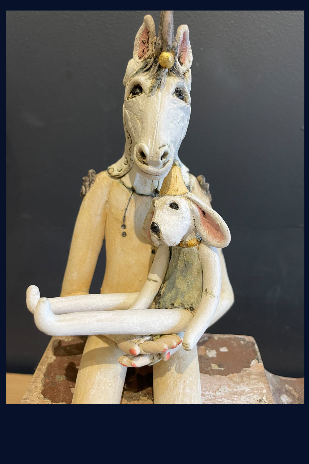'Best Friends' Figurative Ceramic Sculpture by Jean Tolkovsky