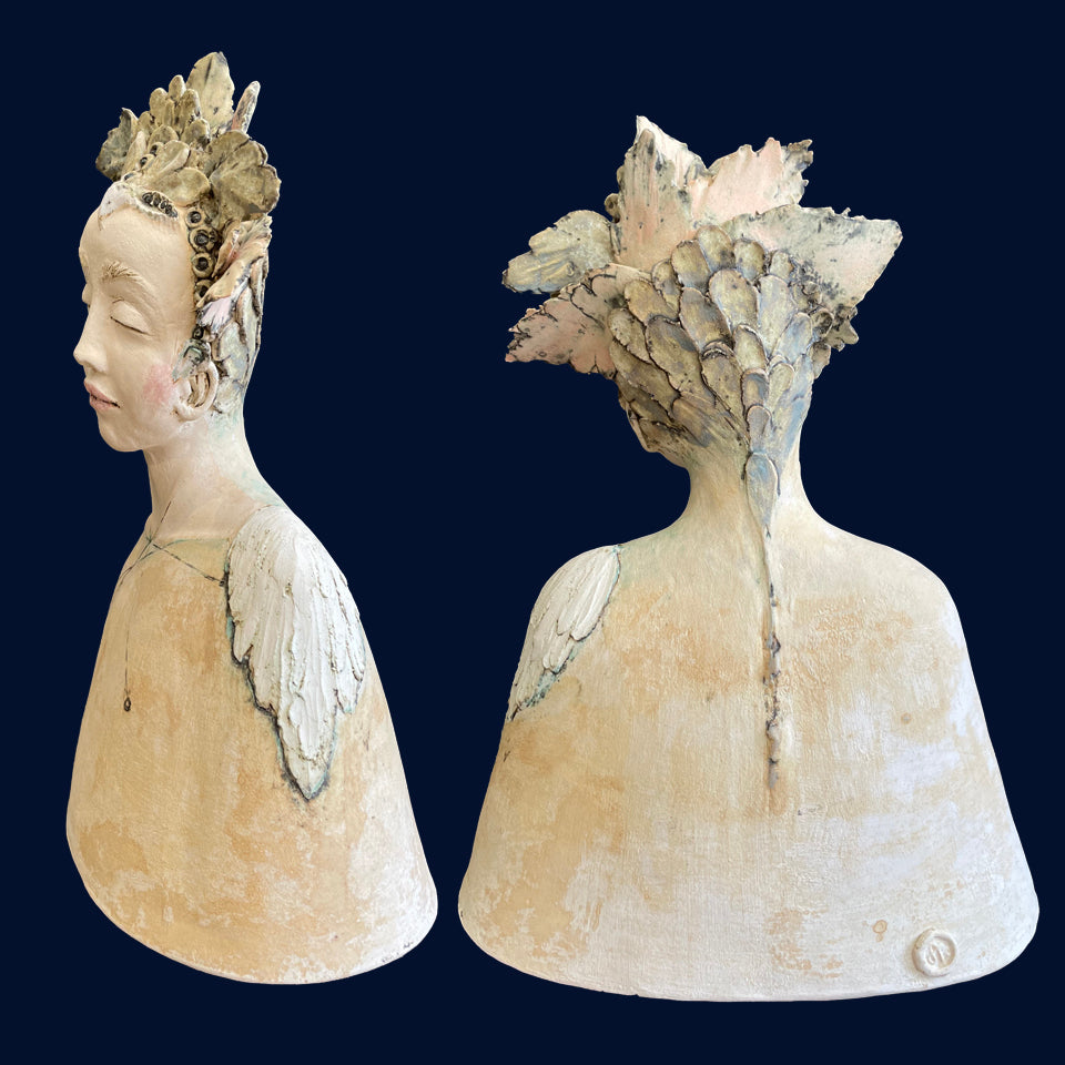 'Wing' Figurative Ceramic Sculpture by Jean Tolkovsky
