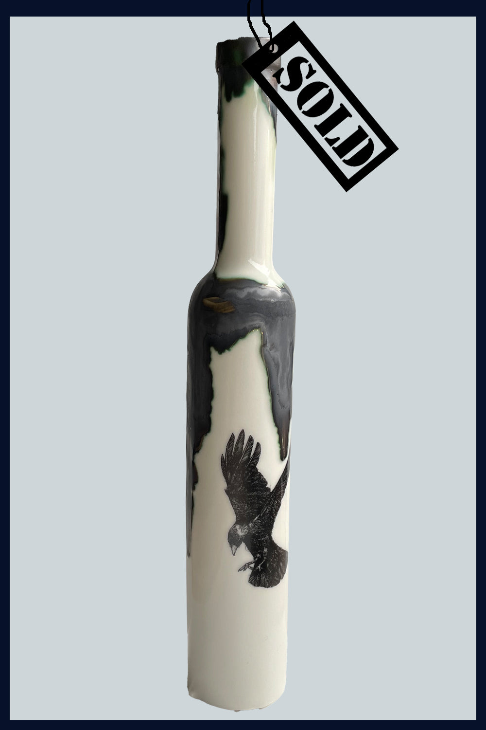 SOLD Rook Bottle Vase: Ceramic Sculpture by Jillian Riley
