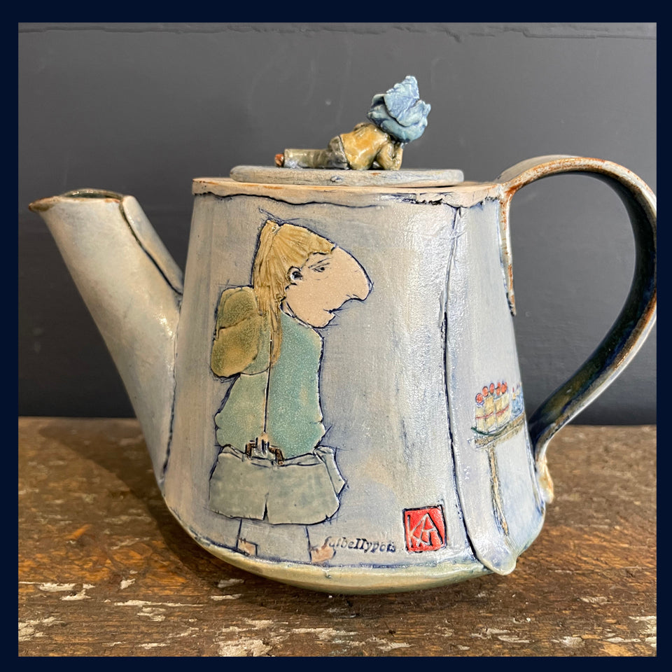 Cakes - Small Ceramic Teapot by Katherine Kingdon