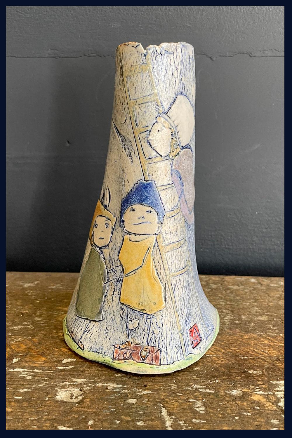 I'm Up Here - Ceramic Bud Vase by Katherine Kingdon