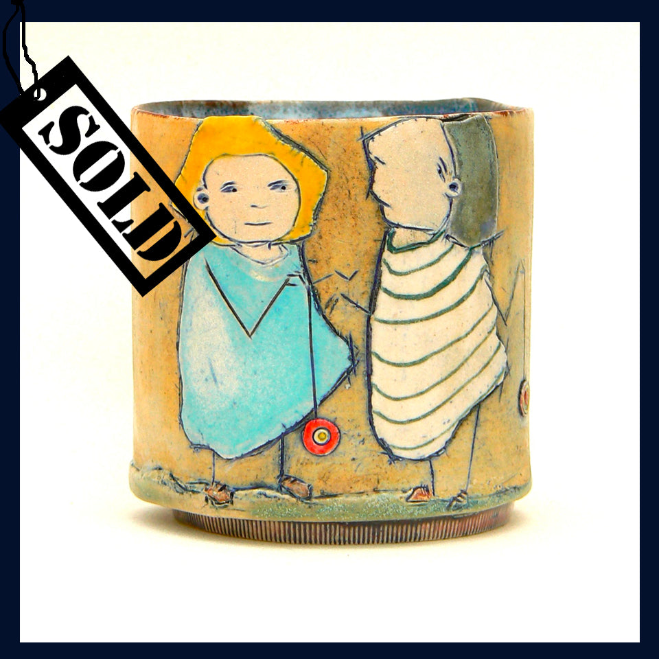 SOLD Yoyo- Ceramic Footed Beaker by Katherine Kingdon (2)