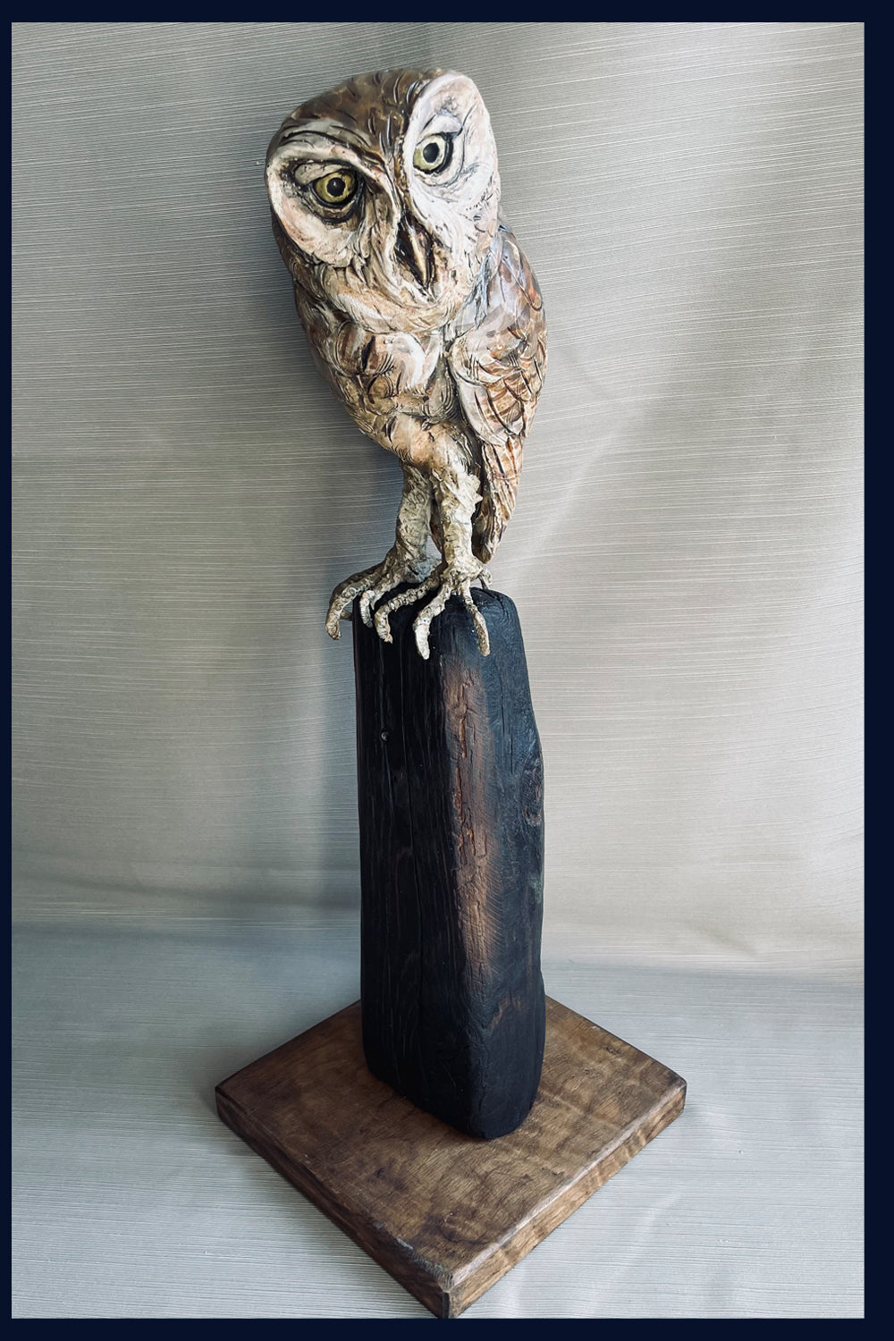 Little Owl: Ceramic Sculpture by David Cooke