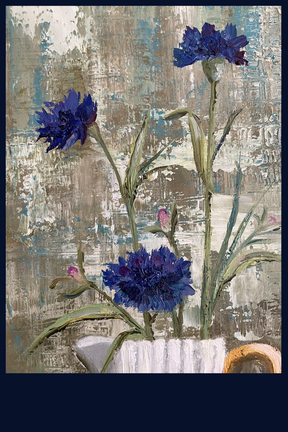 The Last of the Cornflowers Original Oil Painting by Jac Scott