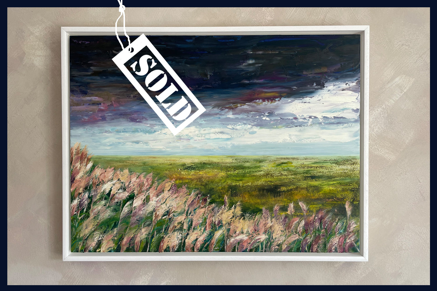 SOLD Storm, Holkham Marsh, Norfolk Original Oil Painting