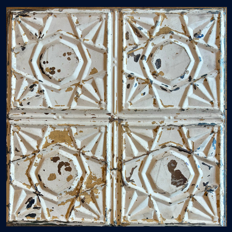 REDUCED 30% OFF Framed Antique USA Tin Ceiling Tile (178)