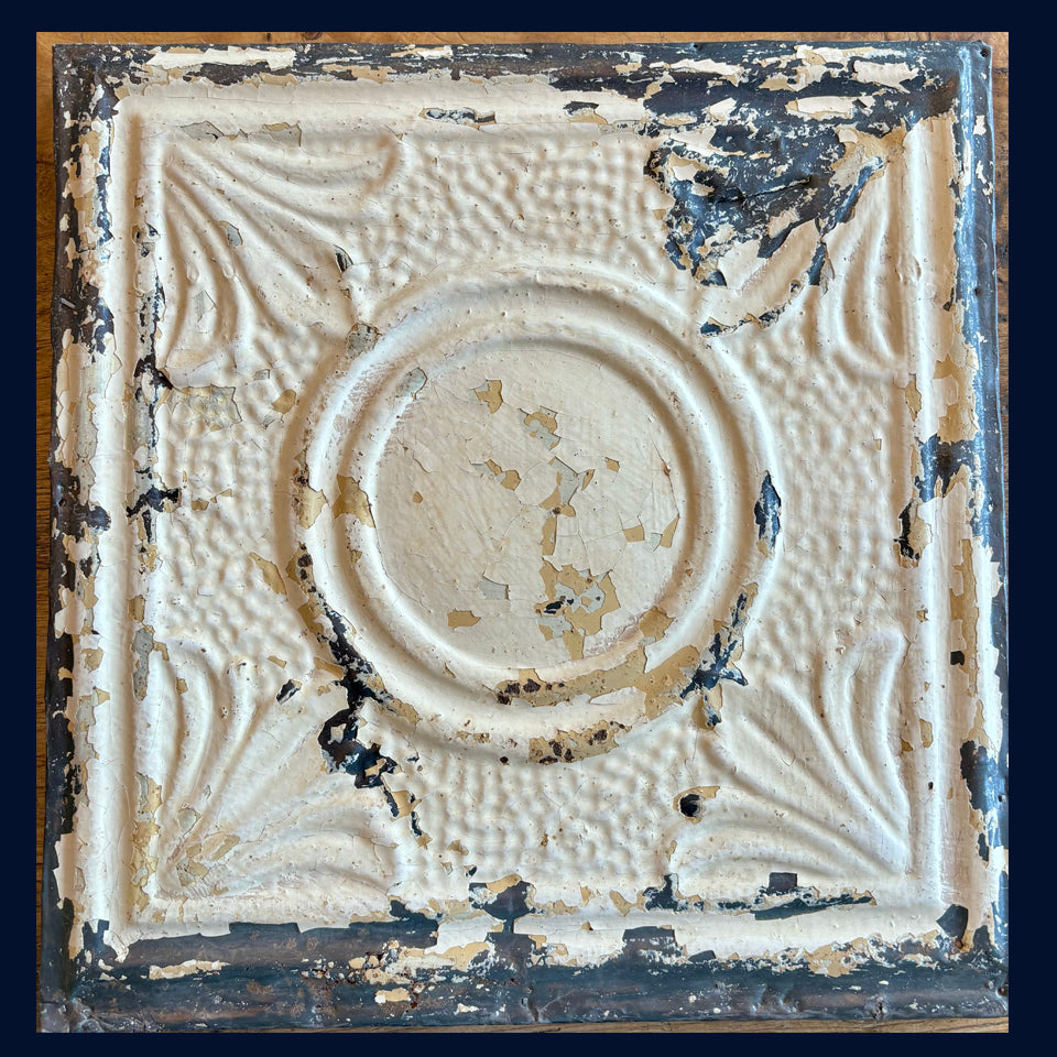 Framed Antique USA Tin Ceiling Tile (164)