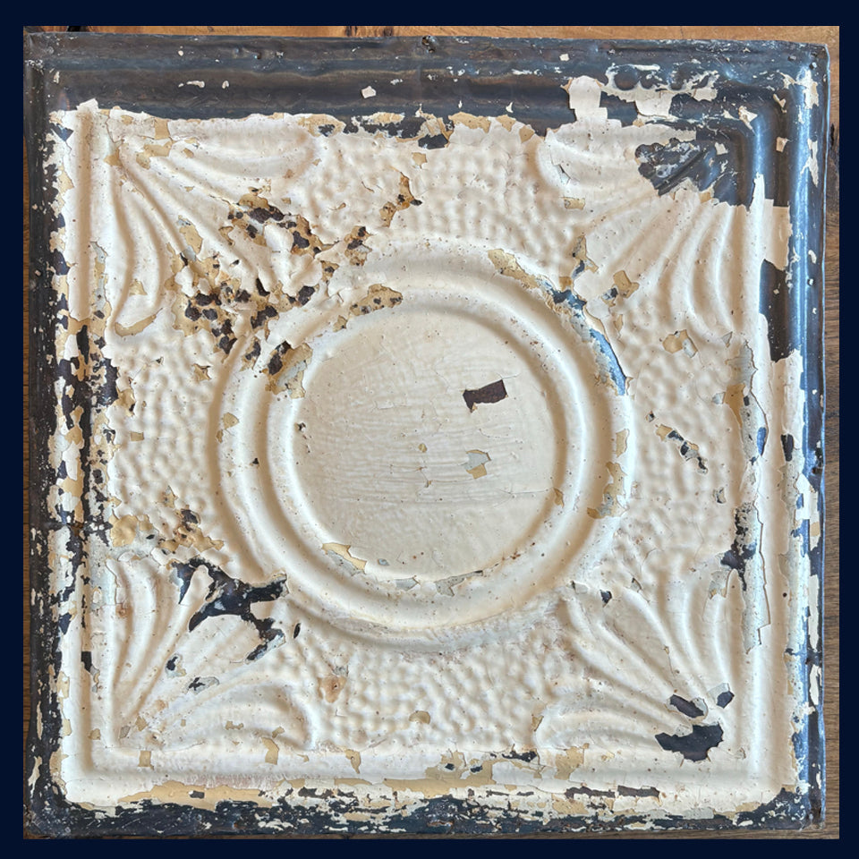Framed Antique USA Tin Ceiling Tile (163)
