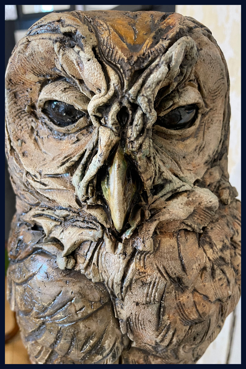 SOLD Tawny Owl: Ceramic Sculpture by David Cooke