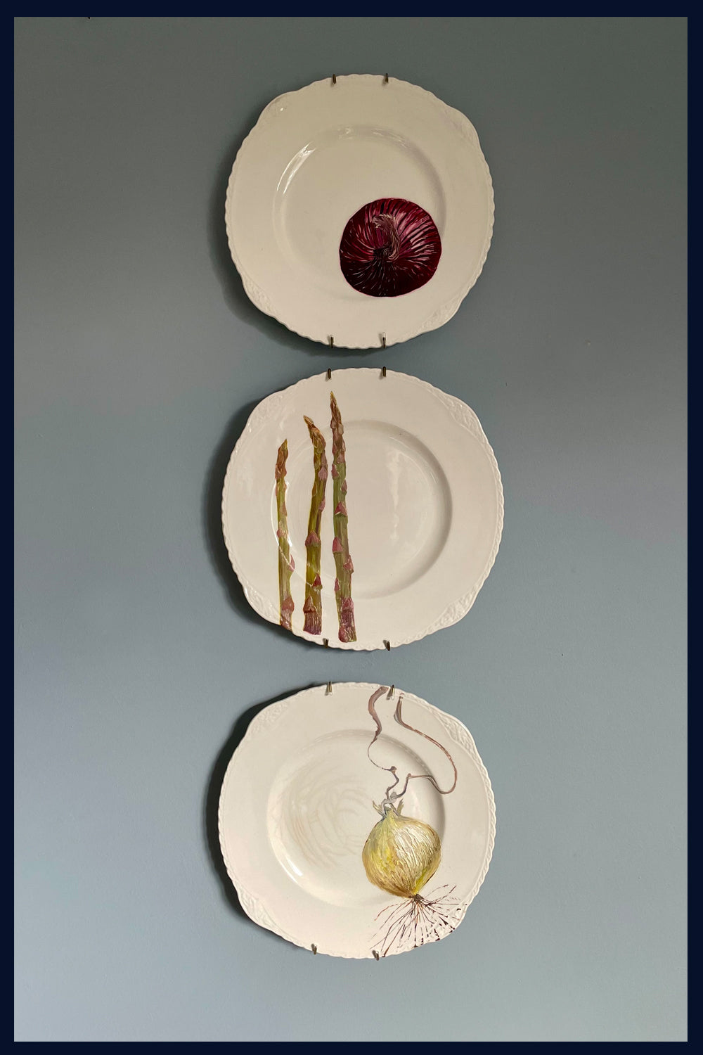 SOLD - Plated: original fine art oil painting on a vintage plate - Onion