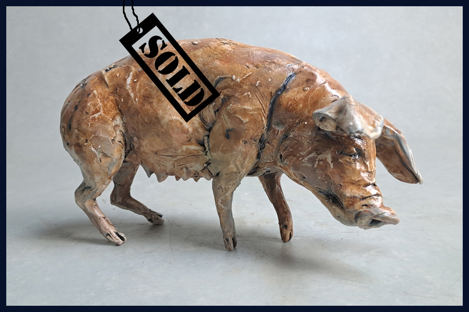 SOLD Sow no.1 Ceramic Sculpture by David Cooke