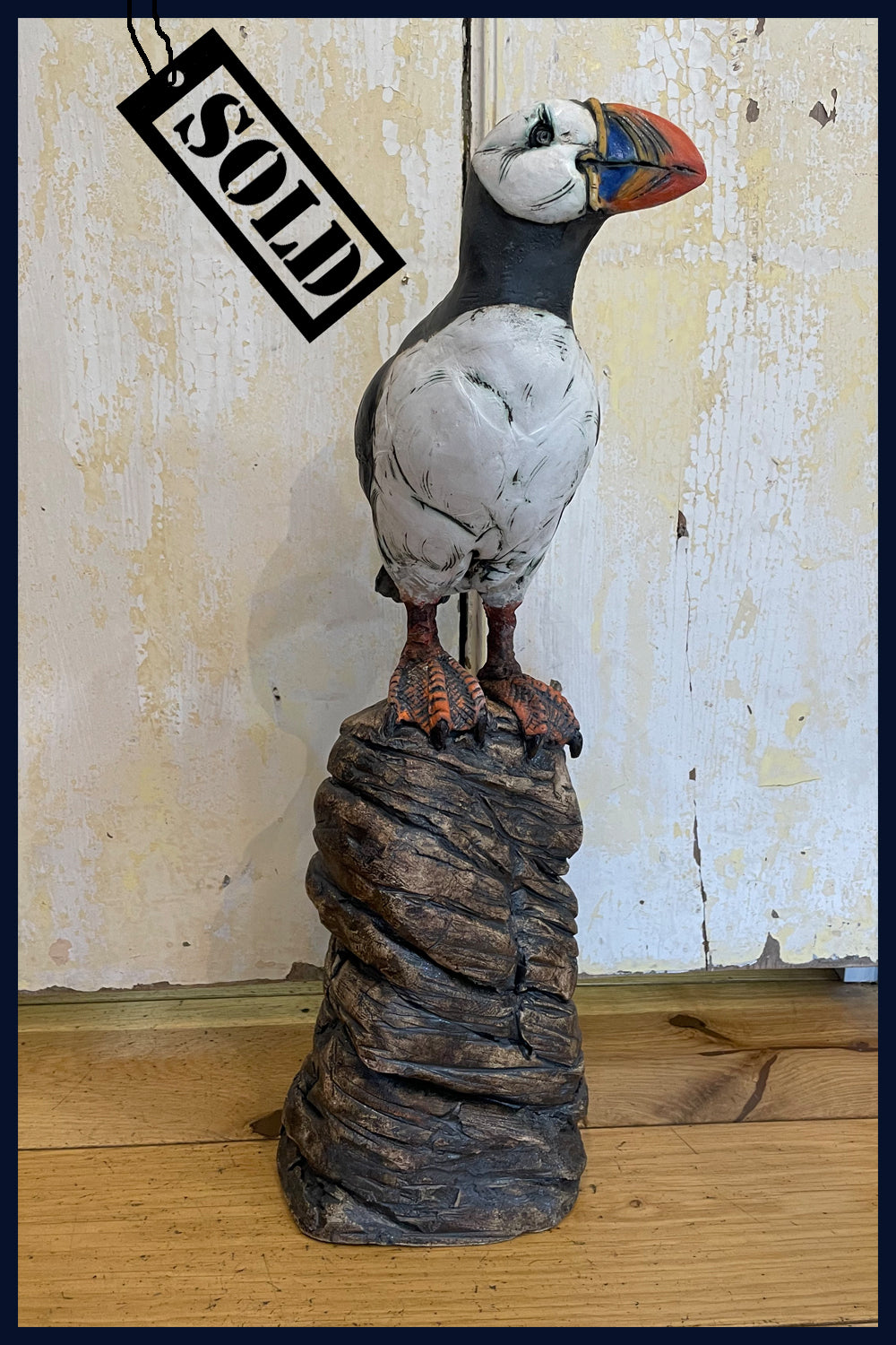 SOLD Puffin: Ceramic Sculpture by David Cooke