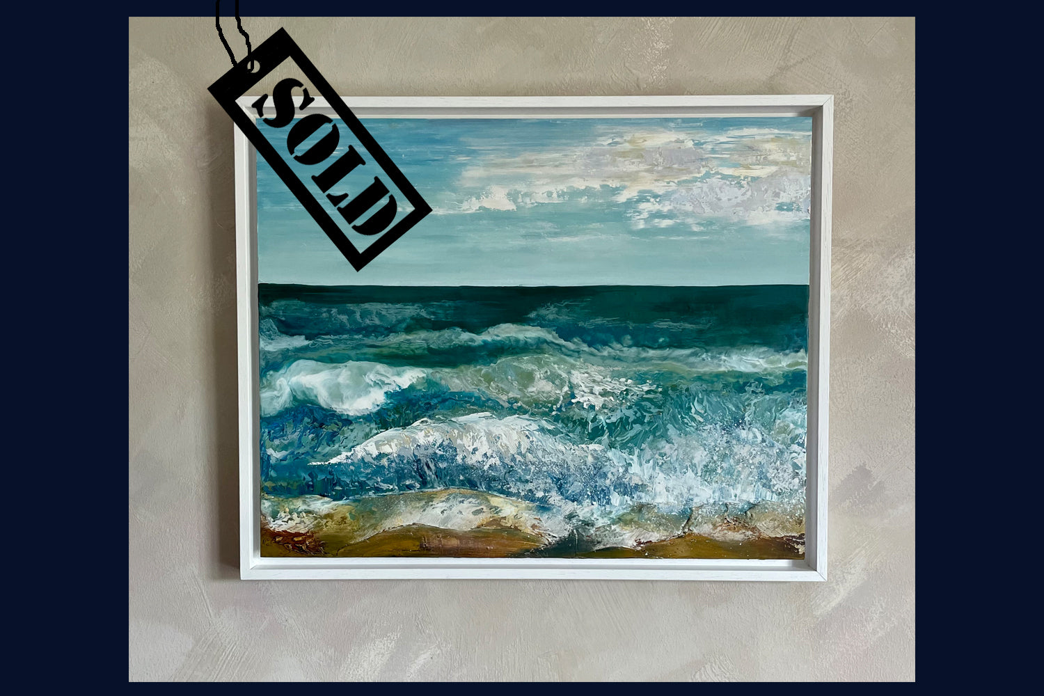 SOLD - Linear Lands Collection: Sea Spray, Norfolk. Original Painting
