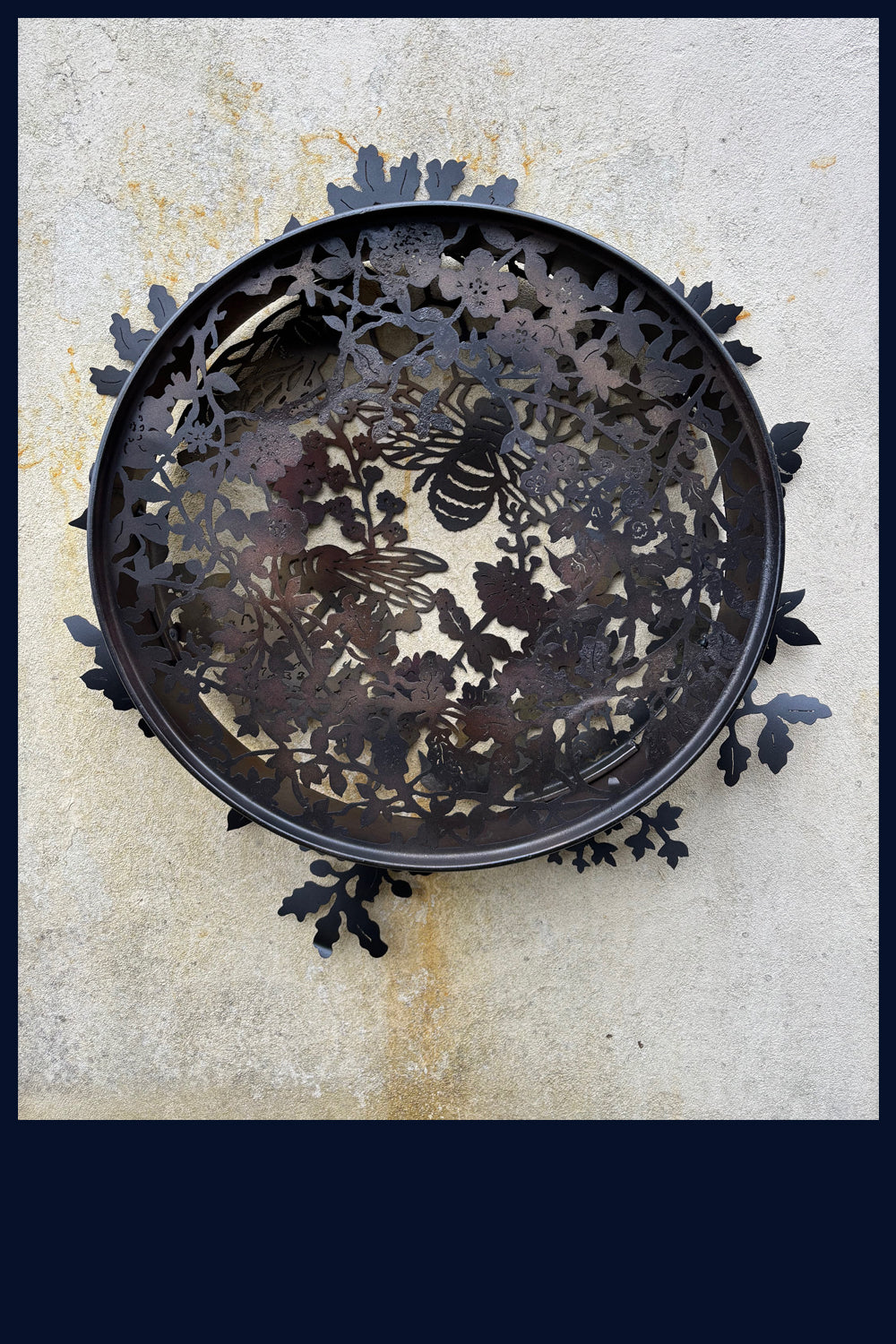 Bees in the Thicket Metal Sculpture - reclaimed oil drum