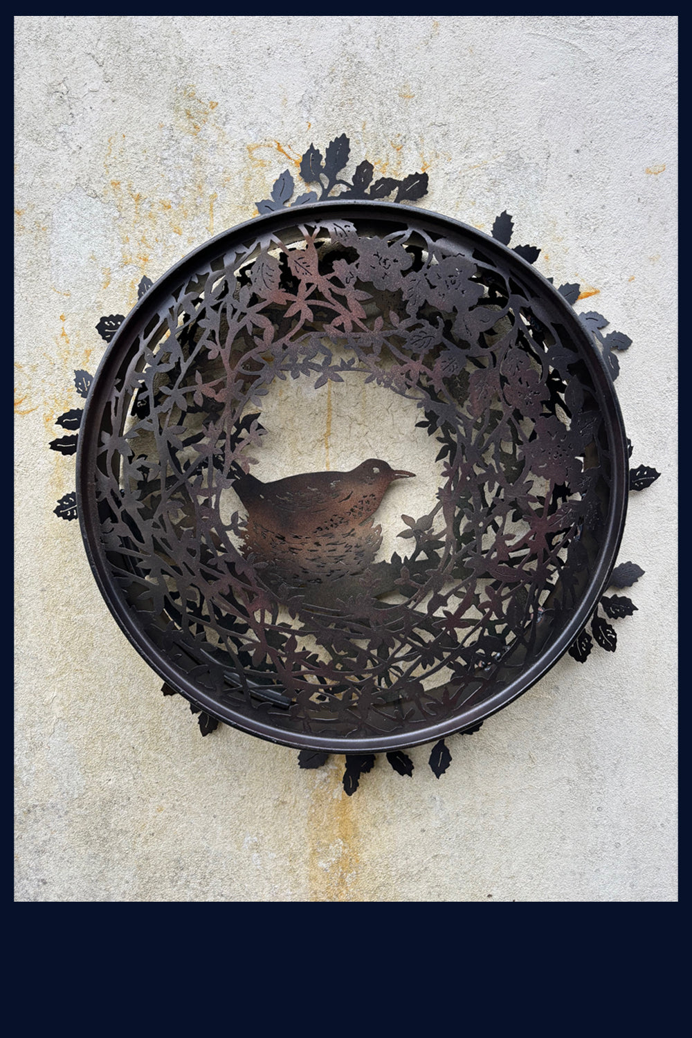 Songthrush Metal Sculpture - reclaimed oil drum