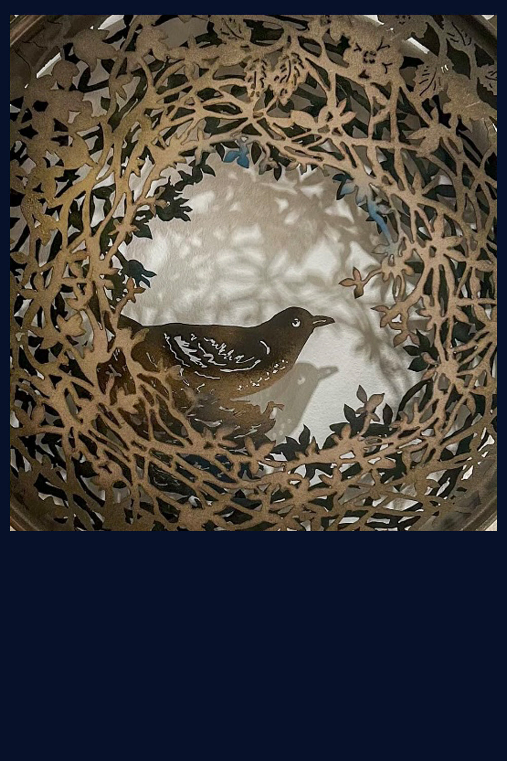 Songthrush Metal Sculpture - reclaimed oil drum
