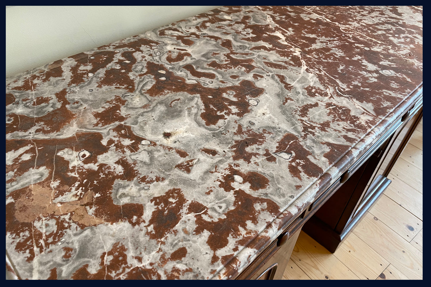 REDUCED Wonderland Furniture Collection: Victorian Mahogany, Marble Topped Kneehole Desk