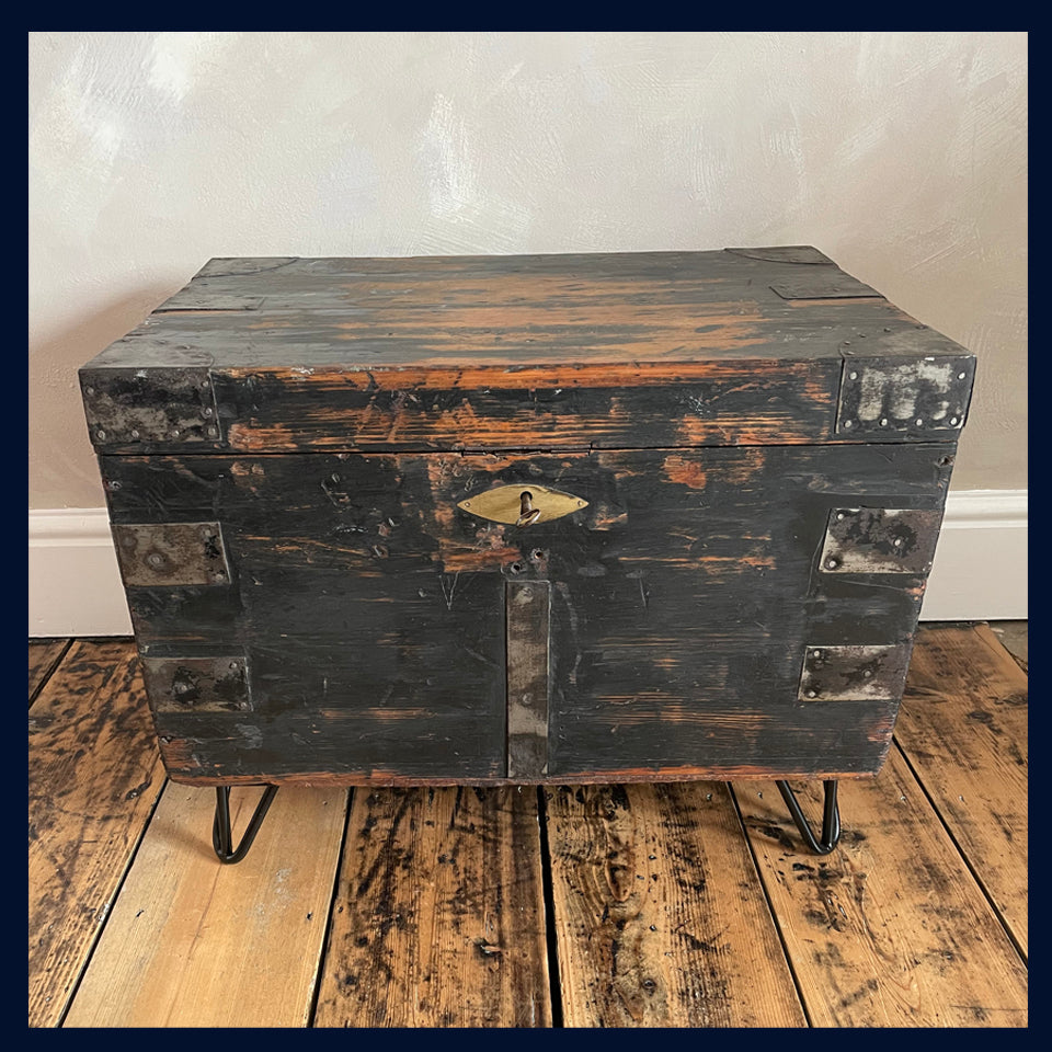 Wonderland Furniture Collection: Lockable Vintage Wooden Box Storage Table