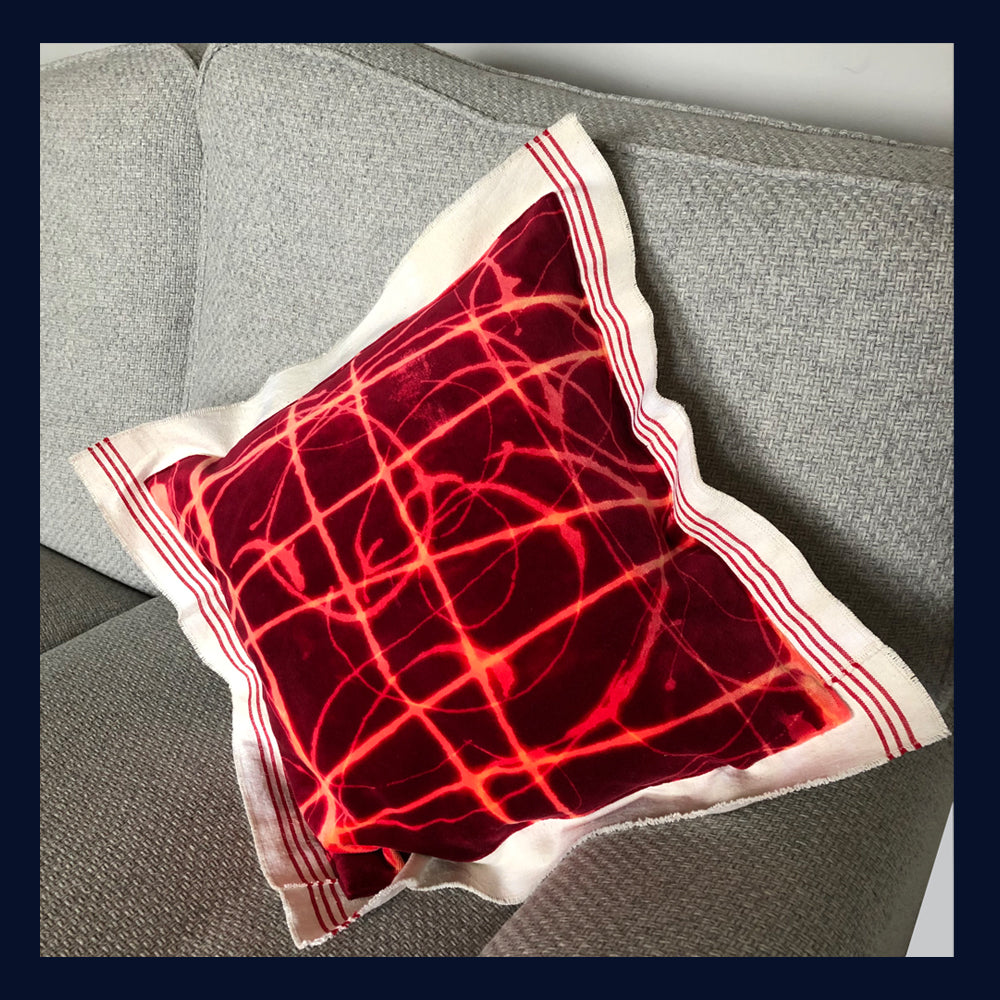 Raw Luxe Collection: Luxury Vintage Velvet & Antique Metis Cushion 16"/41cm (4)