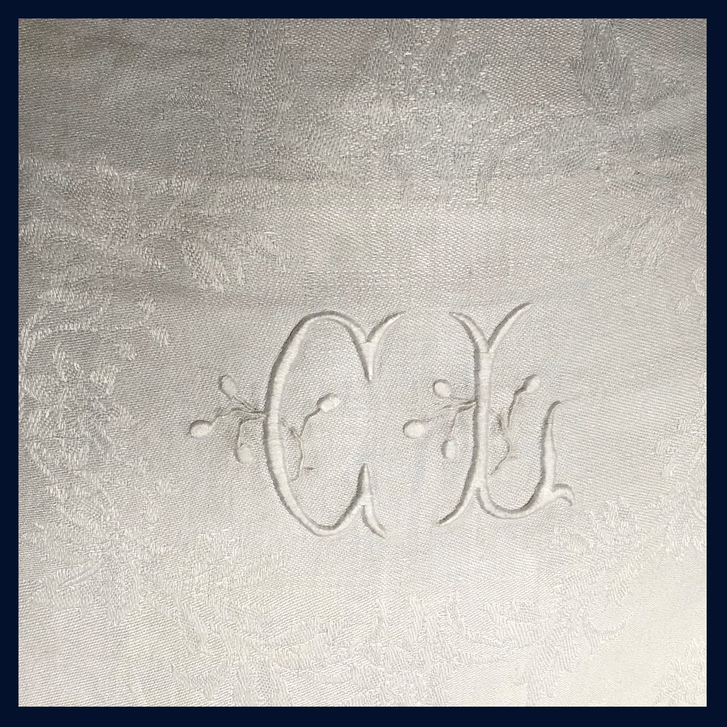 Raw Luxe Collection: Luxury Antique Embroidered Damask Cushion 20"/51cm (2)