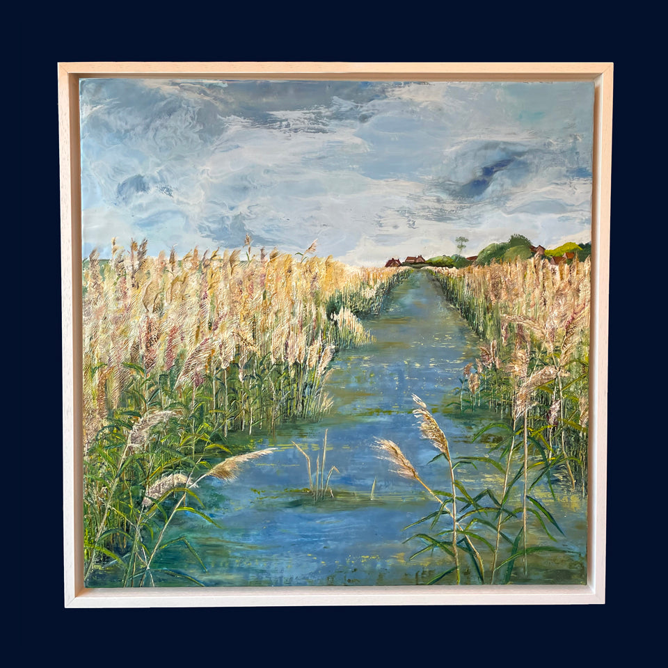 SOLD Linear Lands Collection: Autumn Breeze, Salthouse Marshes, Norfolk. Original Painting