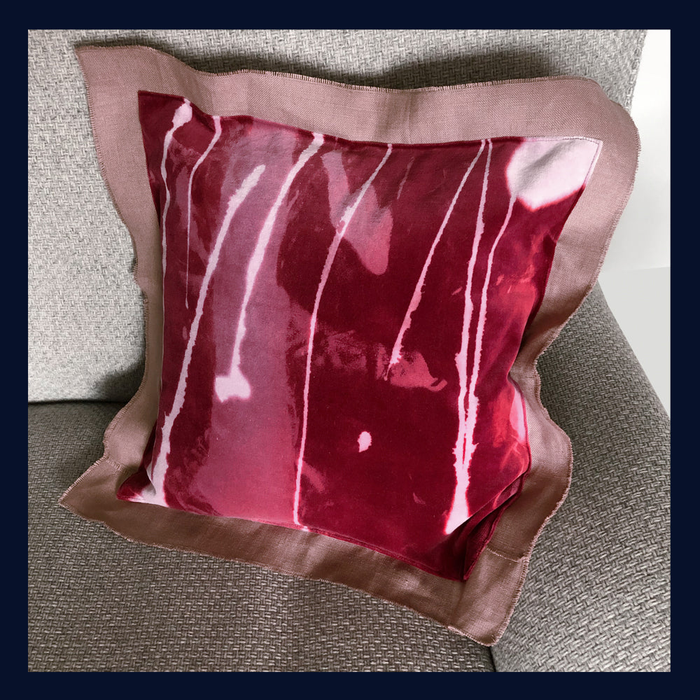 Raw Luxe Collection: Luxury Vintage Velvet & Old Linen Cushion 16"/41cm (5)